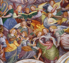 The Concert of Angels, 1534-36 (detail)